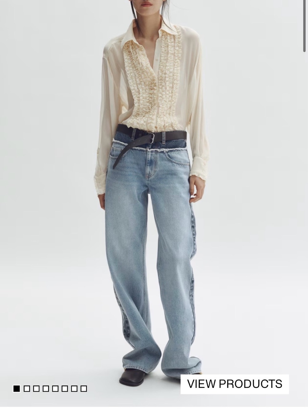 H&M Light Blue Wide-Leg Jeans